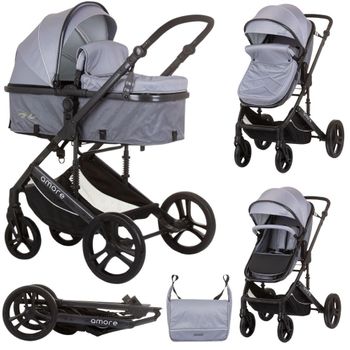 Carrito De Bebé Duo Convertible Amore Hasta 22 Kg Ash Grey