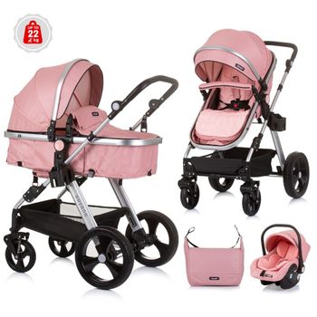 Carrito De Bebé Havana Trio Convertible Hasta 22 Kg Con Bolso Y Mosquitera Flamingo