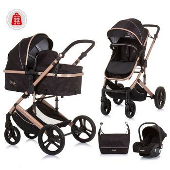 Carrito De Bebé Trío Convertible Amore Hasta 22 Kg Obsidian Gold