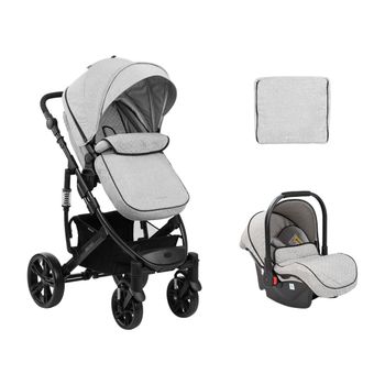 Carrito De Bebé 3en1 Asiento Transf. Beloved Gris Claro 2023