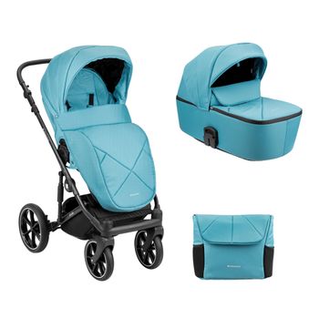 Carrito De Bebé De Tres Piezas Con Capazo Duro Crysta Denim Blue