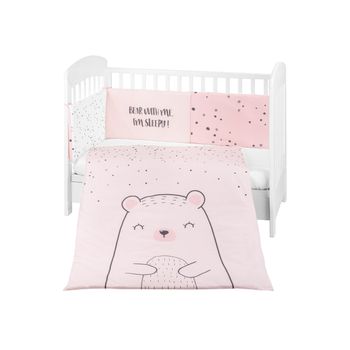 Juego De Cama 2 Piezas Estilo Ue 70/140 Bear With Me Rosa