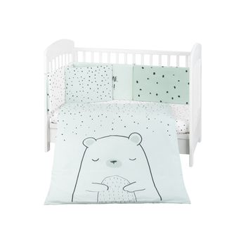 Juego De Cama 6 Piezas 60/120 Bear With Me Menta