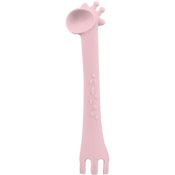 Cuchara De Silicona Giraffe Rosa