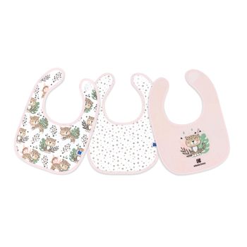 Set De 3 Baberos De Algodón Savanna Rosa