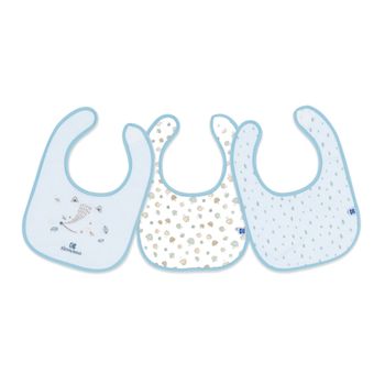 Set De 3 Baberos De Rizo Little Fox Azul