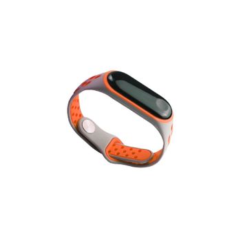 Pulsera De Silicona Suave Para Xiaomi Mi Band 3 /4 - Gris&naranja