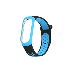 Wisetony® Correa Puro Silicona Bicolor Para Xiaomi Mi Band 3 - Negro&azul