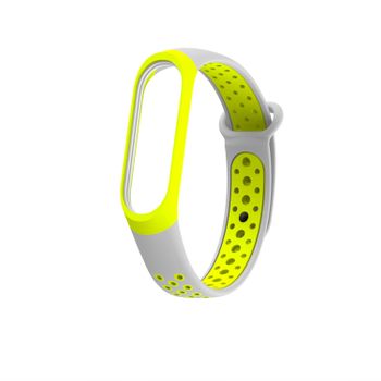 Wisetony® Correa Puro Silicona Bicolor Para Xiaomi Mi Band 3 - Gris&verde