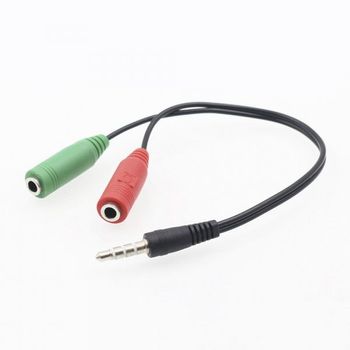 Actecom Adaptador Color Jack Macho A 2 Jack Hembra Conversor Microfono Y Auricular Splitter Pc Audio