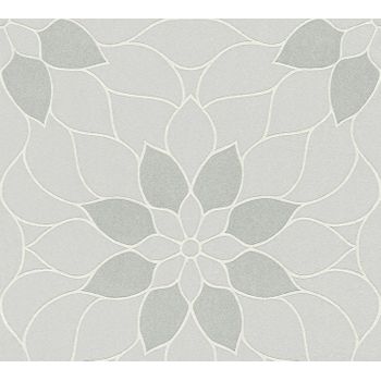 Papel Pintado A.s. Création Flores Gris - As-361881 - 53 Cm X 10,05 M