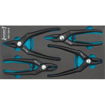 Hazet 163-124/4 Juego De Alicates Para Anillos De Seguridad ∙ 342 Mm X 172 Mm ∙ Número De Herramientas: 4