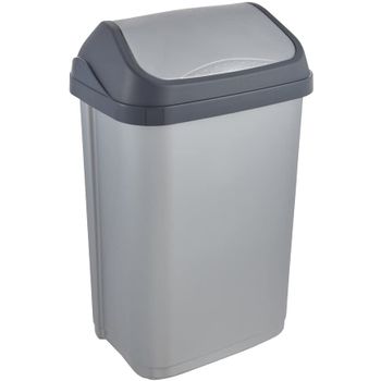 Keeeper Cubo De Basura Con Tapa Basculante, 25 L Plateado, Gama Swantje