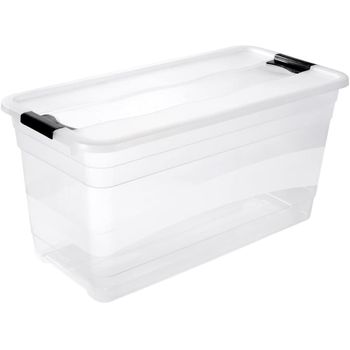 Cubo De Almacenaje Con Tapa Plástico Keeeper Cornelia 83l Transparente