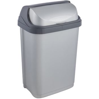 Cubo De Basura Con Tapa Basculante Plástico Keeeper Rasmus 10l Gris