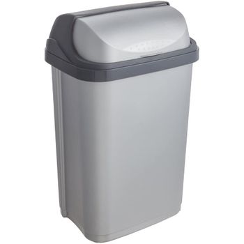 Cubo De Basura Con Tapa Basculante Plástico Keeeper Rasmus 25l Gris