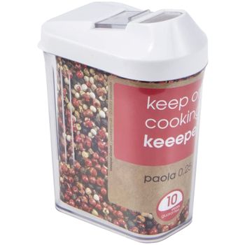 Dispensador De Cereales Tuppers Plástico Keeeper Paola 0,25l Blanco