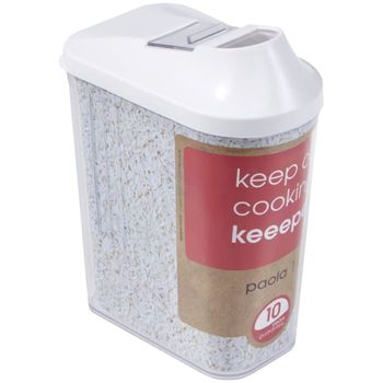 Dispensador De Cereales, Pe/ps, Blanco, 11 X 6.5 X 19 Cm