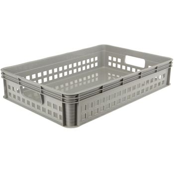 Caja De Almacenaje Plástico Keeeper Robert 60x40x12 Cm 24l Gris Claro