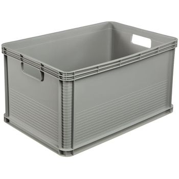 Caja De Almacenaje, Plástico, Gris Claro, 64 L