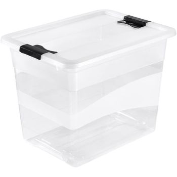 Cubo De Almacenaje Con Tapa Plástico Keeeper Cornelia 24l Transparente