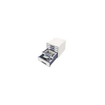 Módulo De Cajones Leitz Wow Cube Blanco  Gris A4 Maxi 4 Compartimentos 28 7 (a) X 36 3 (p) X 27 (h) Cm