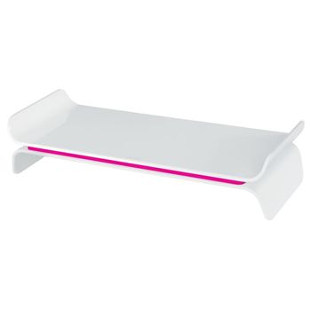 Soporte Ajustable Para Monitor Ergo Wow Rosa Y Blanco Leitz