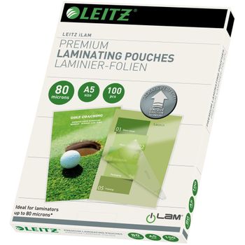 Bolsas De Plastificar Ilam 80 Micron A5 100 Unidades Leitz