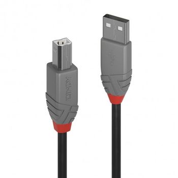 Lindy - 36671 Cable Usb 0,5 M Usb 2.0 Usb A Usb B Negro, Gris