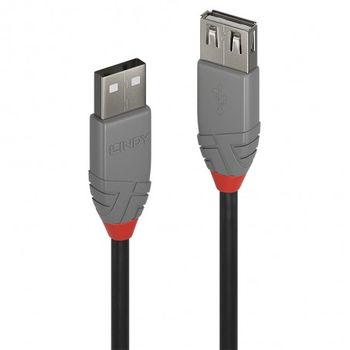 Lindy - 36701 Cable Usb 0,5 M Usb 2.0 Usb A Negro, Gris