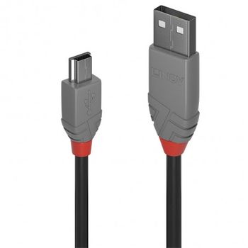 Lindy - 36721 Cable Usb 0,5 M Usb 2.0 Usb A Mini-usb B Negro, Gris