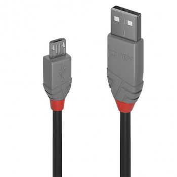 Lindy - 36731 Cable Usb 0,5 M Usb 2.0 Usb A Micro-usb B Negro, Gris