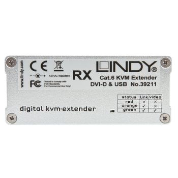 Lindy 39211 Console Receiver Gris - Extensor De Consola (100 Mm, 105 Mm, 44 Mm, 300 G, 0-50 °c, -20-70 °c)