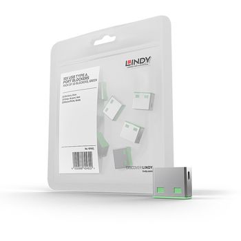 Lindy 40461 Bloqueador De Puerto Usb Tipo A Verde Acrilonitrilo Butadieno Estireno (abs) 10 Pieza(s)