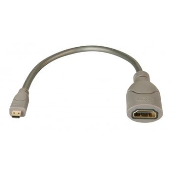 Lindy - 41298 Cable Hdmi 0,15 M Hdmi Tipo D (micro) Hdmi Tipo A (estándar) Gris