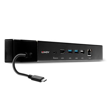 Lindy 43319 Base Para Portátil Y Replicador De Puertos Alámbrico Usb 3.2 Gen 1 (3.1 Gen 1) Type-c Negro