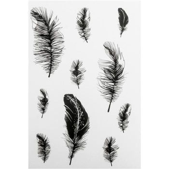 Pegatinas Plumes - Blanco Y Negro