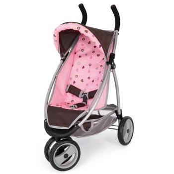 Bayer Design 13008Aa, Cochecito, Carro Muñecas Trendy, Plegable, Gris,  Rosa, Color