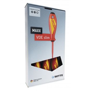 Juego De 6 Destornilladores Aislados Con Varilla Reducida Maxx Vde Slim (pl + Ph) Witte 653773