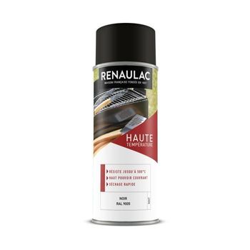 Pintura En Aerosol De Alta Temperatura Renaulac 0.4 L Negro Mate