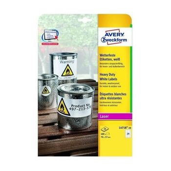 Avery Etiquetas Extra Resistentes 70x37mm Poliester Blanco