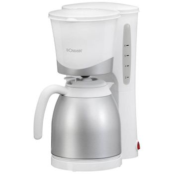 Cafetera De Goteo, Jarra Térmica, 8 A 10 Tazas 1 L, Filtro Extraíble, Válvula Antigoteo Blanco 870w Bomann Ka 168 Cb