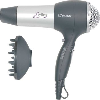 Bomann Htd 889 - Secador De Pelo, 3 Niveles De Temperatura, 2 Velocidades, Difusor, 2000 W