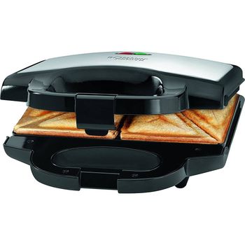 Sandwichera - ADLER EUROPE AD3055, Sandwichera, 4 Sandwiches, Placas  Antiadherentes, Tostado Perfecto, Acero Inoxidable, Compac, 2000 W, Negro