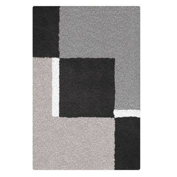 Alfombra De Baño Dakota Platino Gris Y Negro 55x65 Cm Kleine Wolke