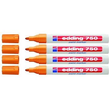 Edding Marcador 750 Industrie, 2-4 Mm (4 Unidades), Color Naranja