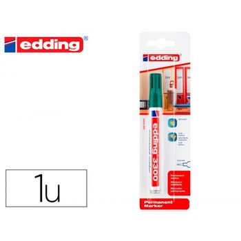 Rotulador Edding Marcador Permanente 3000 N.4 Verde Punta Redonda 1,5-3 Mm Blister De 1 Unidad