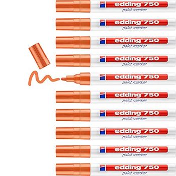 Edding 750 0paco Punta Tipo Bala Marcador Pintura - Naranja, 2-4mm