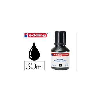 Tinta Rotulador Edding T-25 Negro -frasco De 30 Ml 10 Unidades 10 Unidades