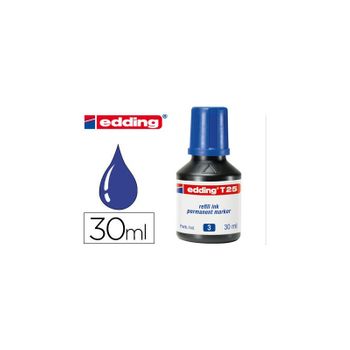 Tinta Rotulador Edding T-25 Azul -frasco De 30 Ml 10 Unidades 10 Unidades